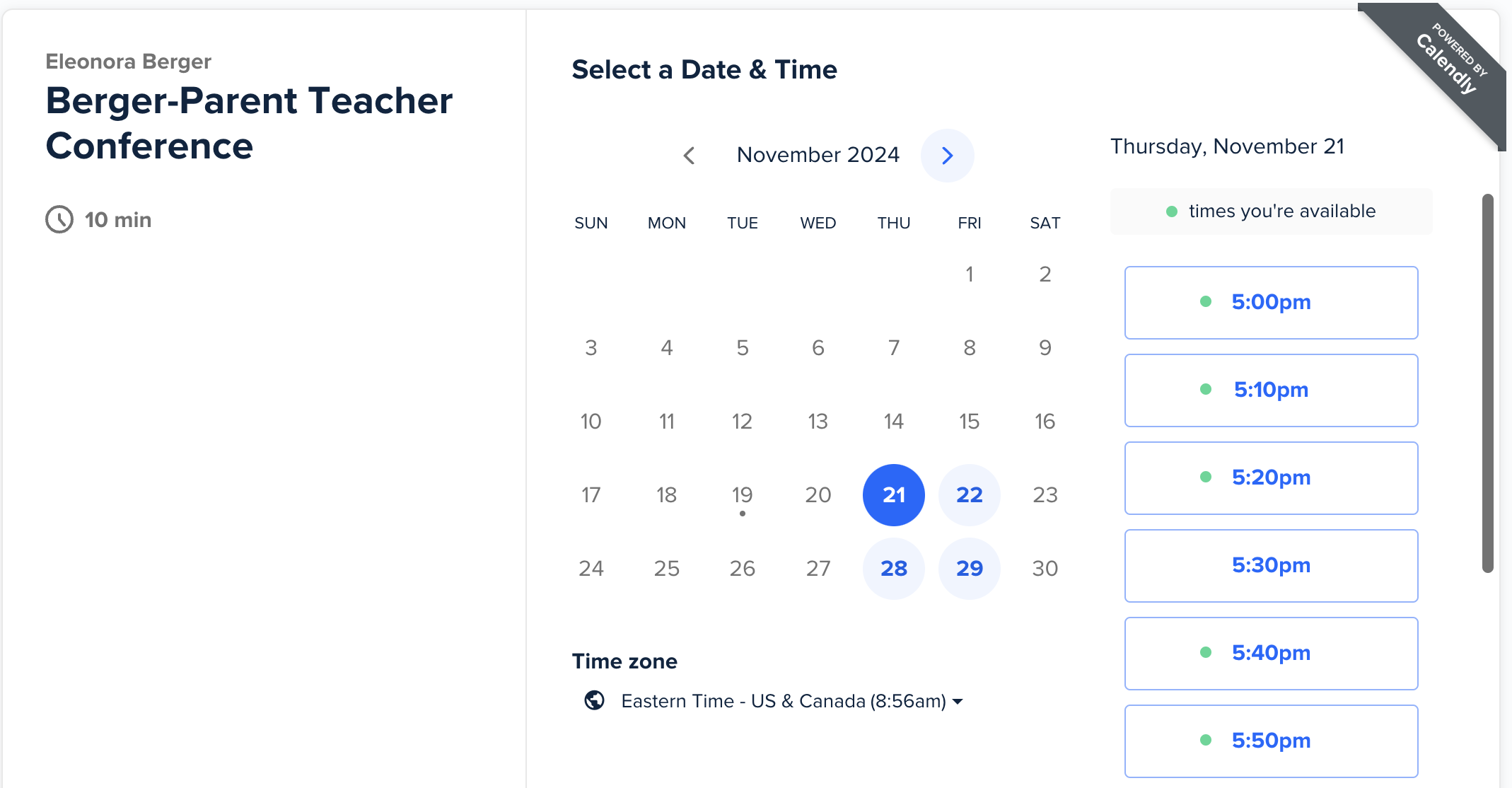 staff menu link